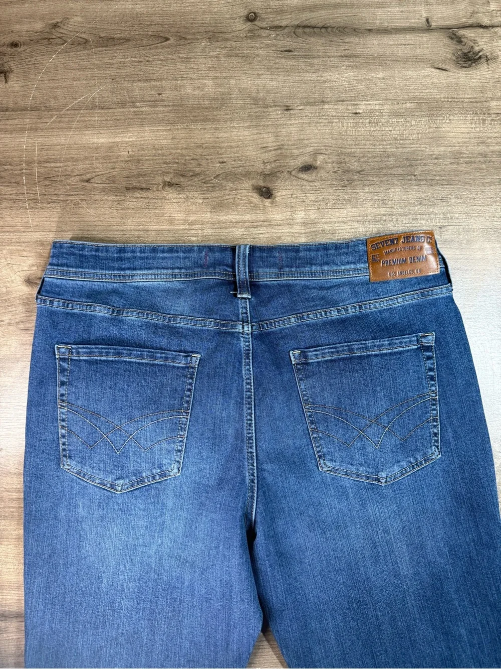 Seven7 Premium Denim Co Men’s Slim Straight Fit Denim Blue Jeans Size 34x32